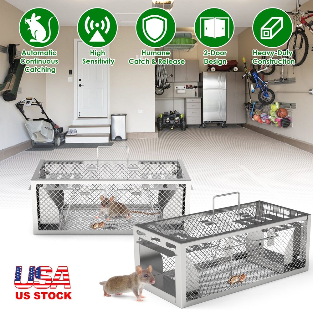2Pcs Humane Live Mouse Traps Automatic Continuous Catching Rat Trap for House