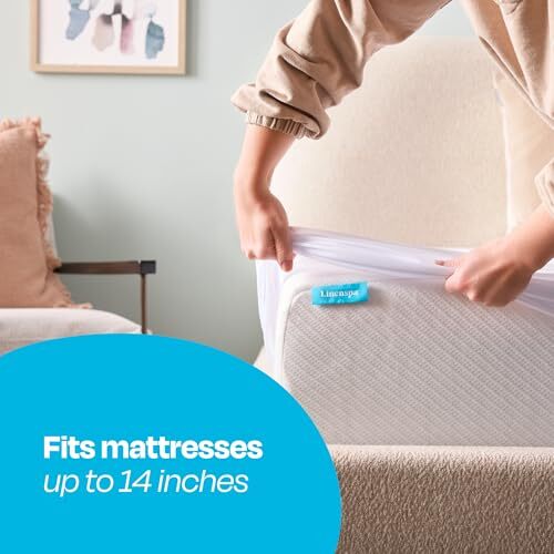 Premium Mattress Protector - White - King Size - Breathable Polyester -
