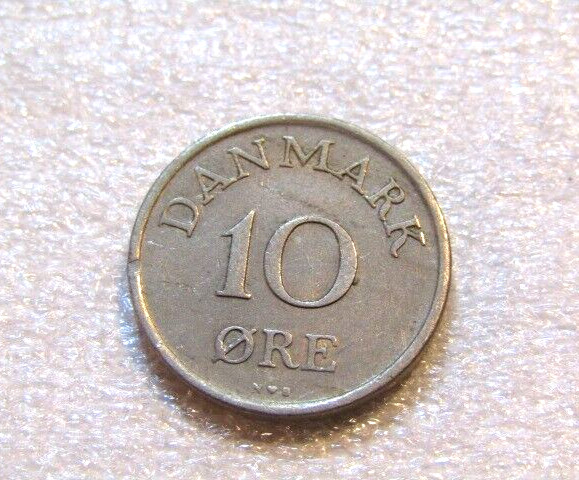 1949 Denmark 10 Ore Coin