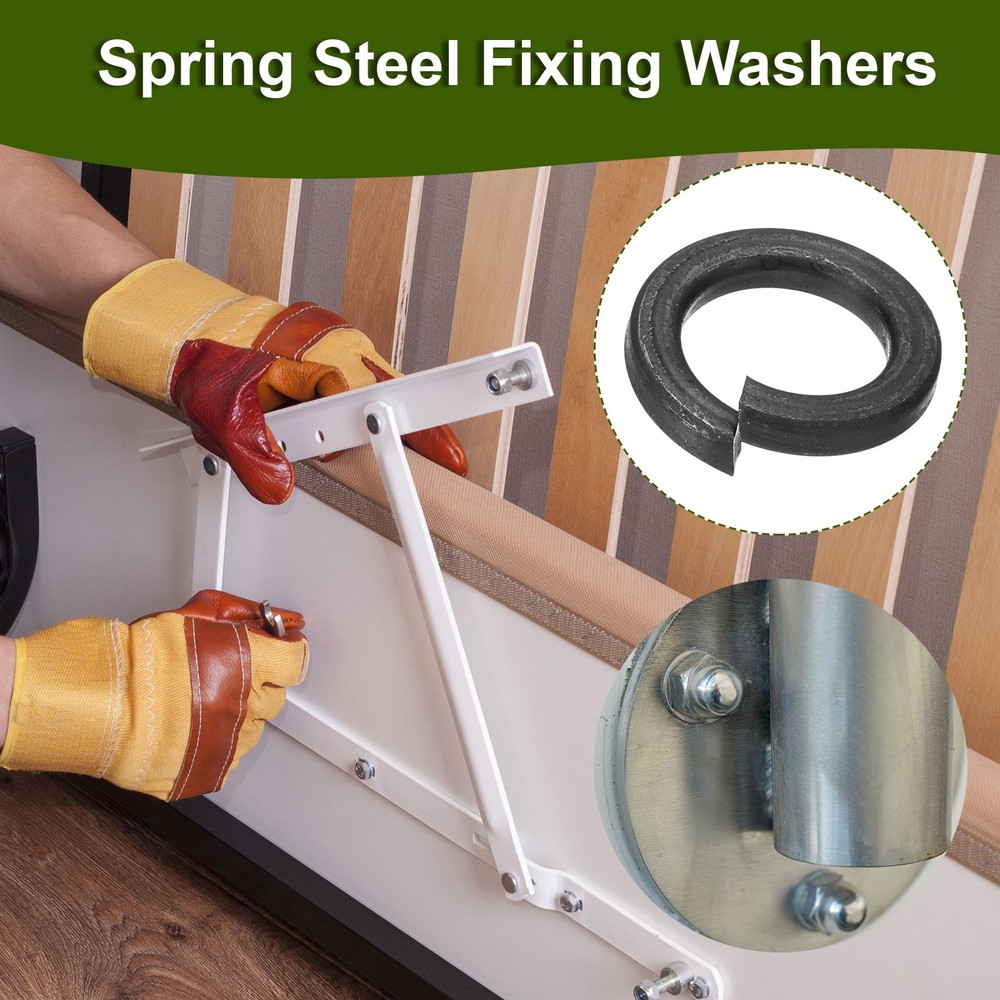 80 Pcs M12 Split Lock Washer Spring Lock Washer Spring Steel, Black