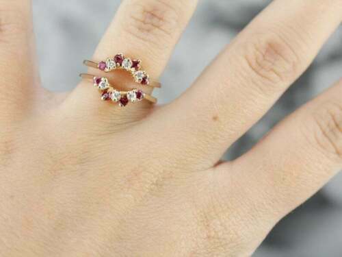 1Ct Lab Created Diamond Ruby Enhancer Wrap Wedding Ring 14k Yellow Gold Finish