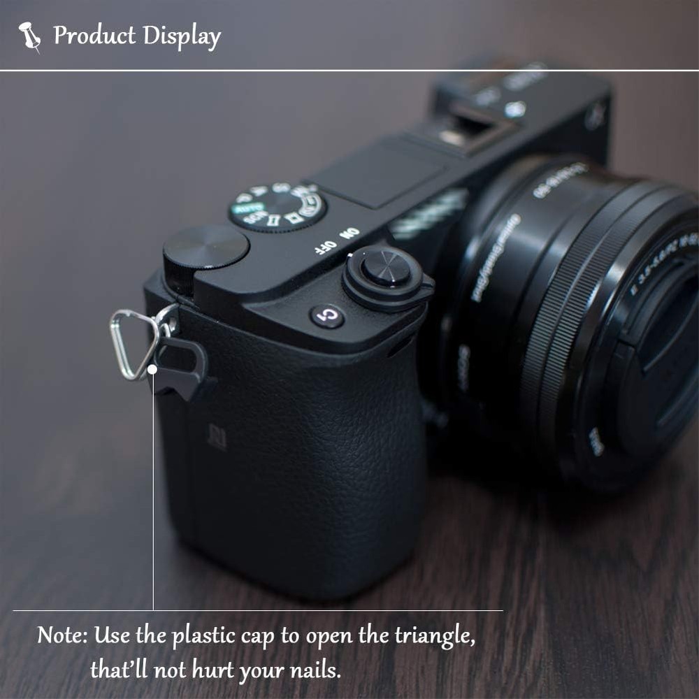 Camera Strap Triangle Split Ring Hooks for D-SLR and Mirrorless Cameras