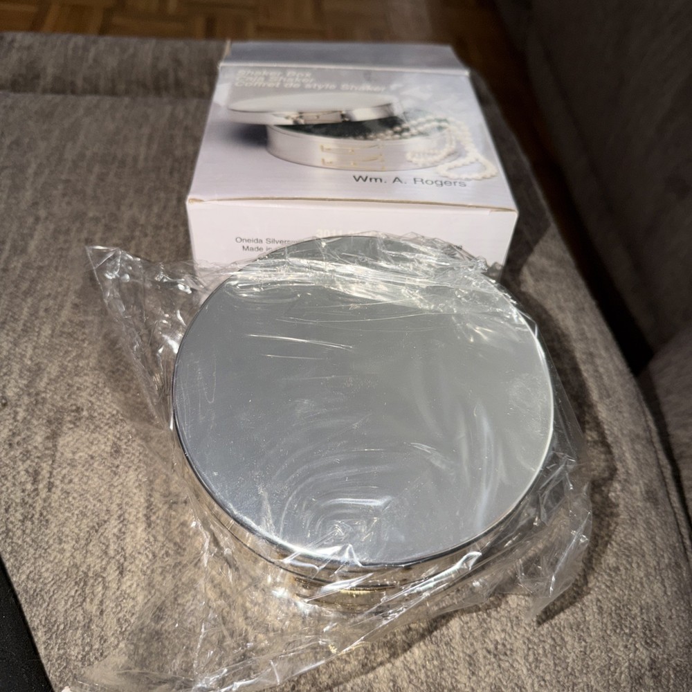 Vtg Oneida Wm. A Rogers Silver Plated Shaker Jewelry Box 6" 1998 New In Box