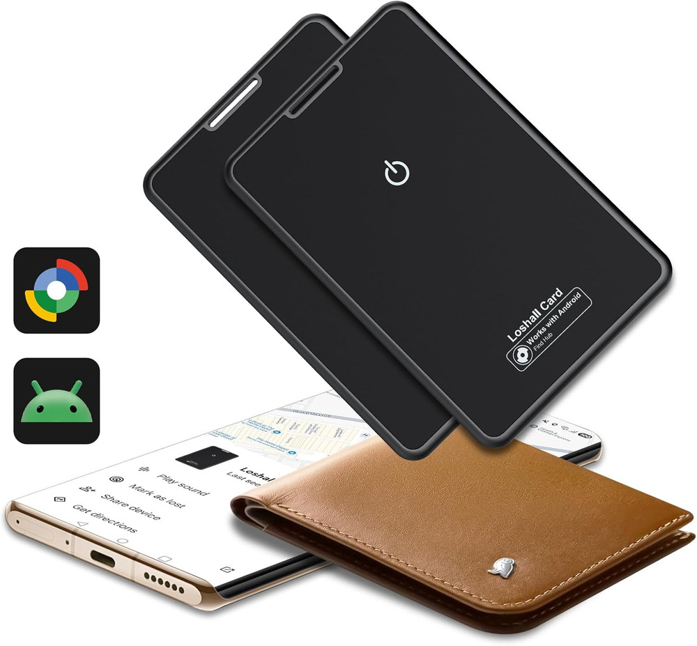 2 Pack Wallet Tracker Card for Android Bluetooth Tracker Work with Google Find H
