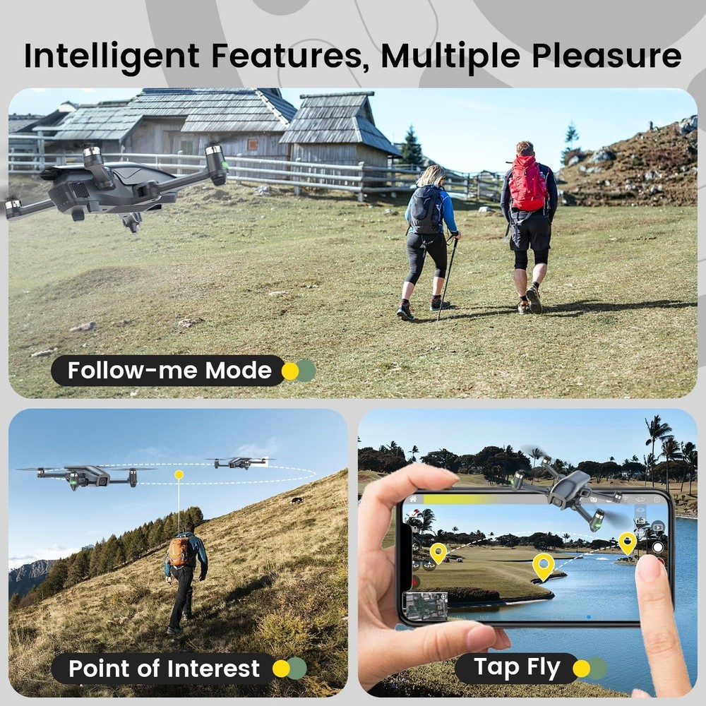 Foldable Drone with Follow Me & Auto Return