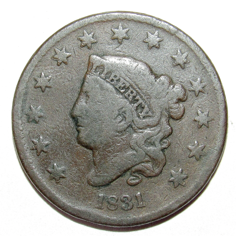 1831 Coronet Head Large Cent Fine (W96)