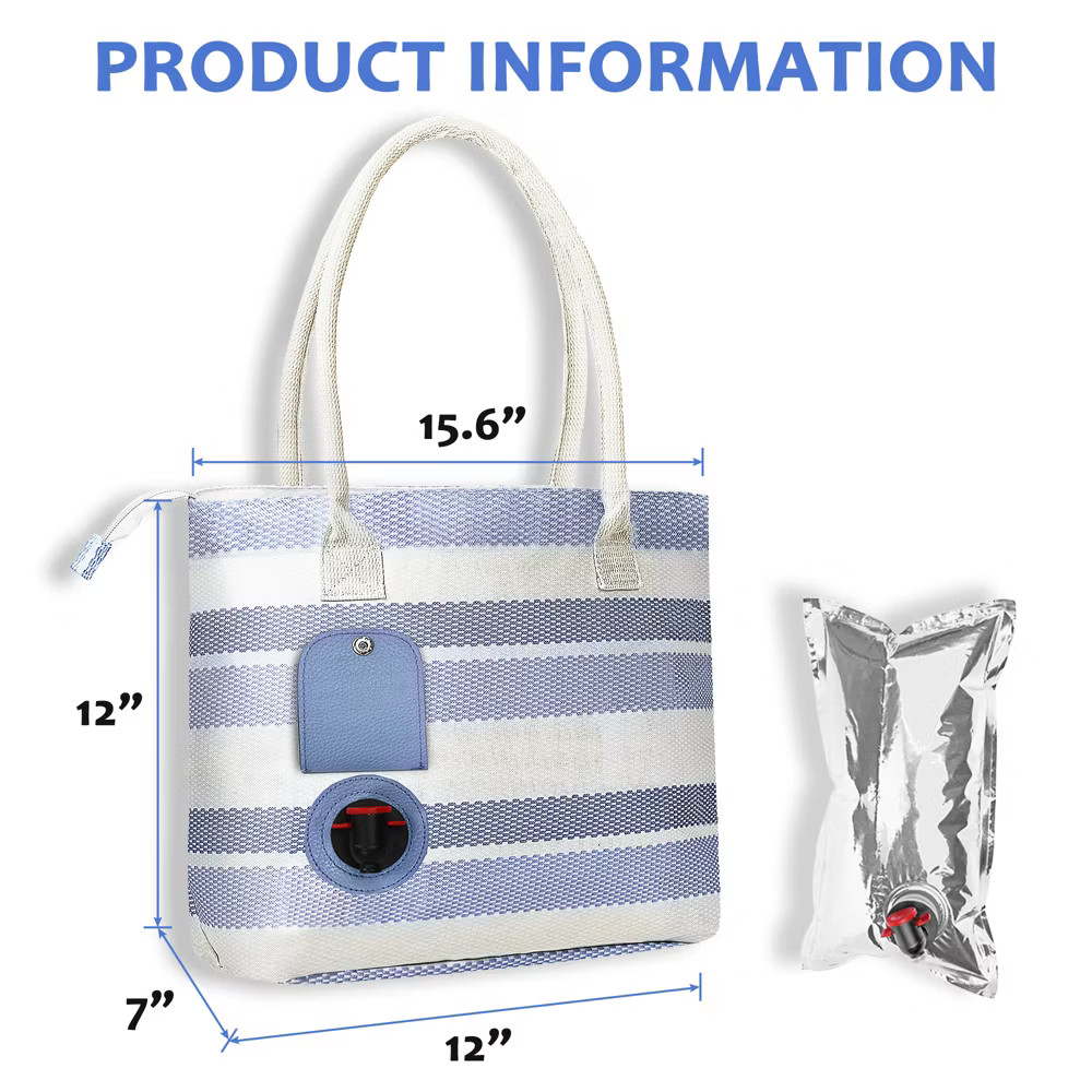 Tirrinia Wine Tote Bag with Hidden Dispenser, Insulated Large Wine