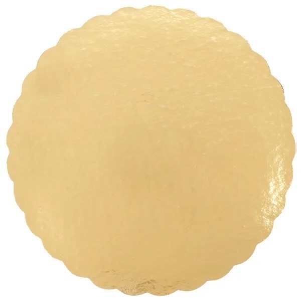 8" Gold Laminated Corrugated Cake Circle - 200/Case