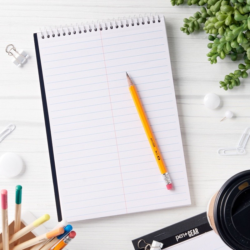 Steno Pad Top Spiral Binding 100 Sheets Gregg Rule Notepad Note Taking 7 Pack