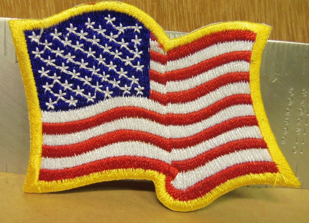 Wavy United States Flag Embroidered Patch