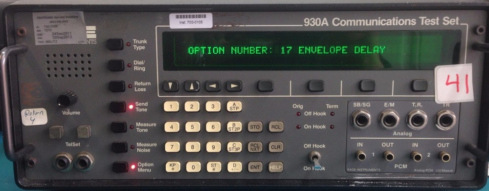 Sage 930A Communications Test Set w 03 or 17