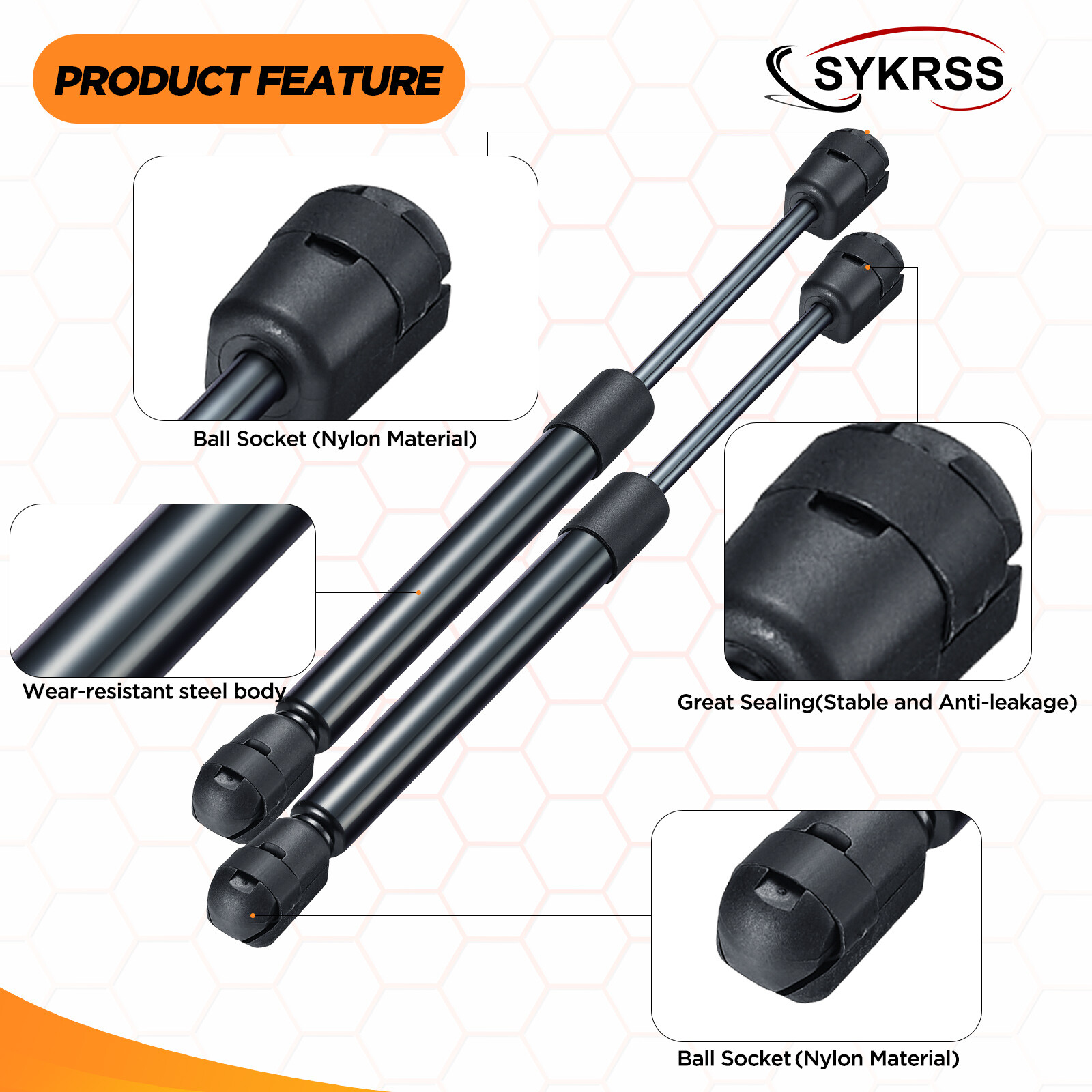 C16-09322 10 Inch Gas Struts/178N, Tool Box Shocks 10", Gas 10 inch 40lb