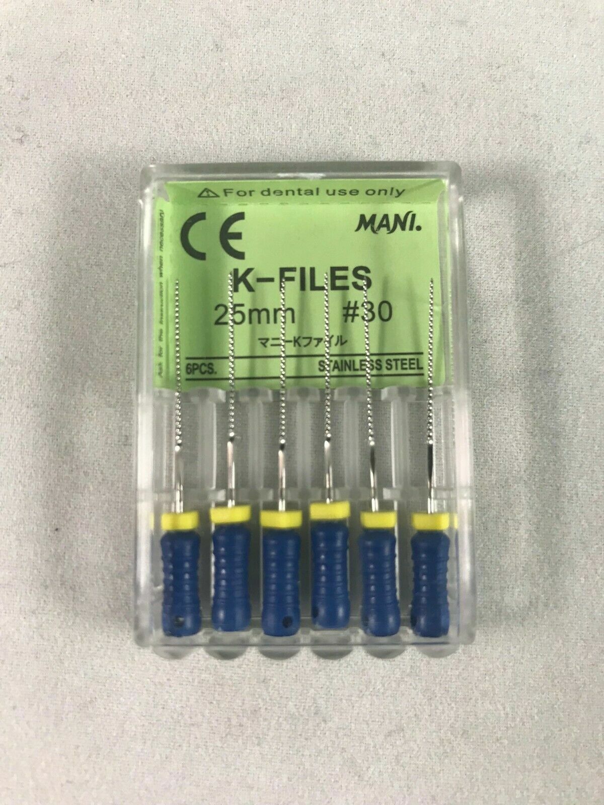 Mani Dental Root Canal Endo Stainless Steel K-files 25mm All Sizes 30 Files/pk