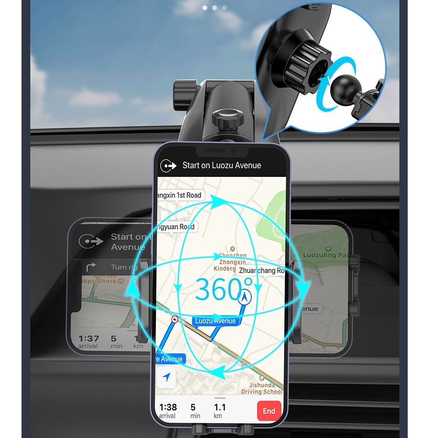 Car Phone Holder Mount Dashboard Windshield Stand For iPhone 14 Pro Max/14 Plus