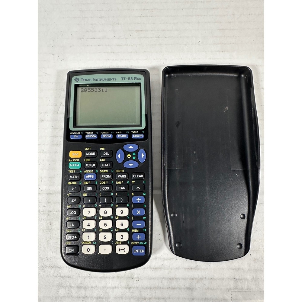 Texas Instruments TI-83 Plus Graphing Calculator - Tested & Working plus Cover