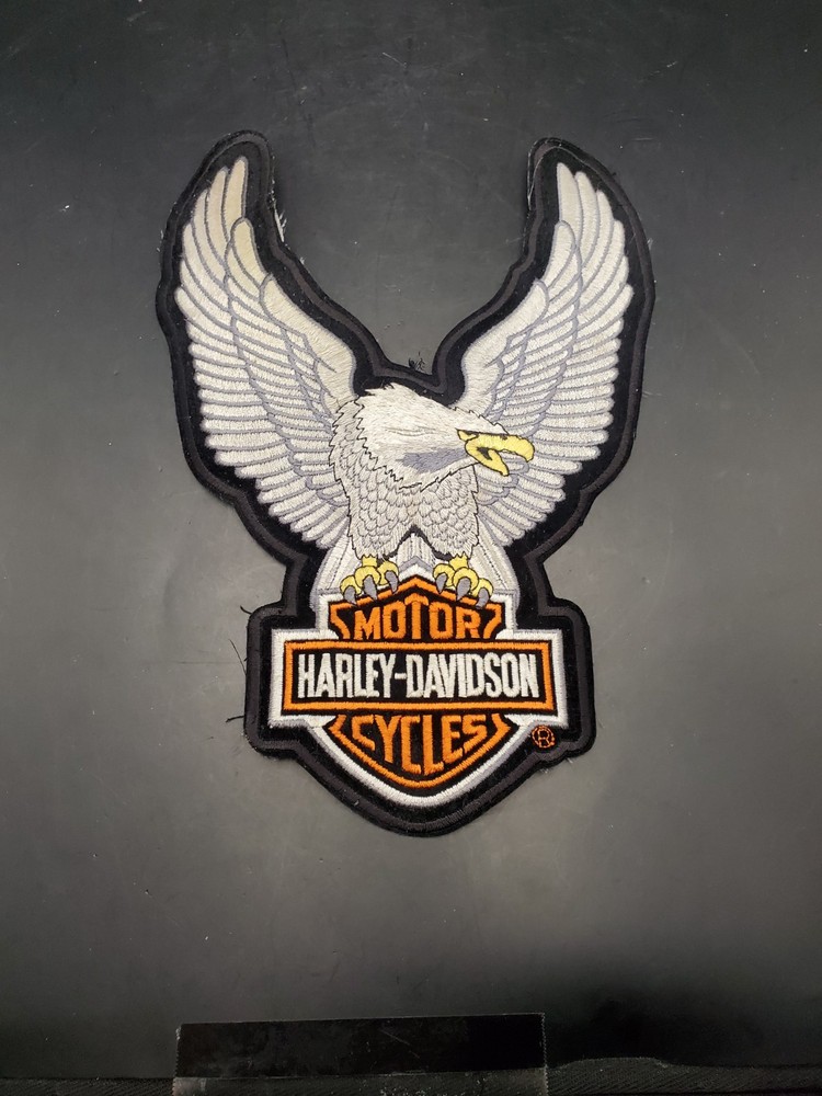 Large 10.5" Embroidered Harley Davidson Eagle Iron-On Patch BB46