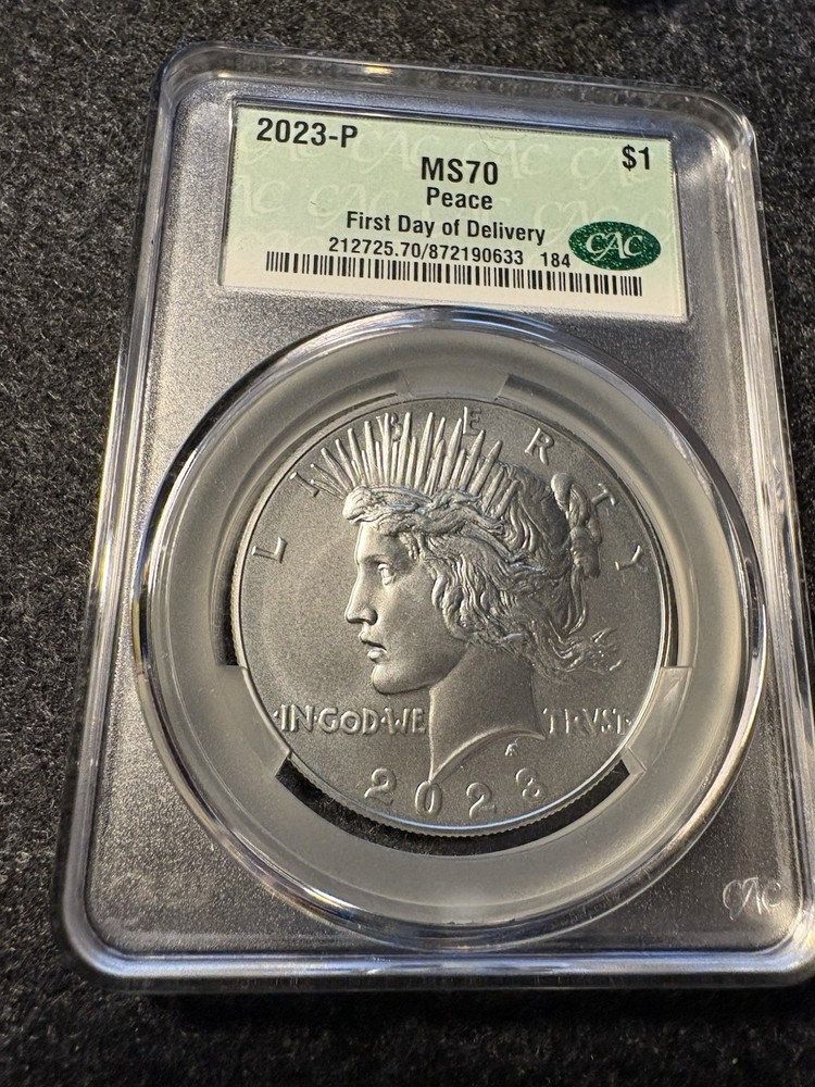 2023 PEACE SILVER DOLLAR CAC MS70 FIRST DELIVERY