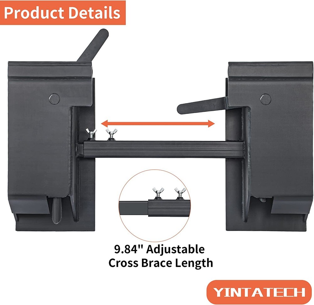 Adjustable Brace Quick Tach Conversion Adapter for Skid Steer Bobcat 4000lbs US