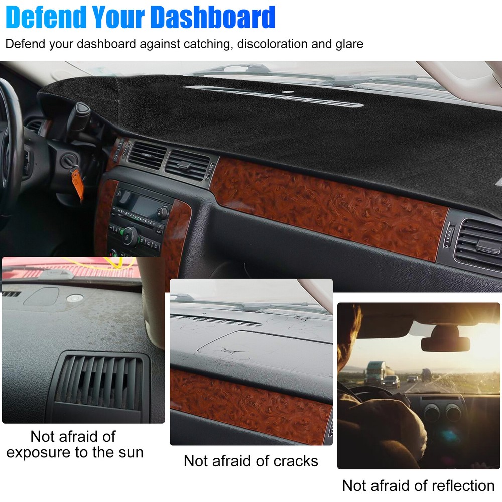 Dashboard Pad Dash Cover Mat For 2007-2014 Chevy Tahoe/Suburban/Avalanche Black