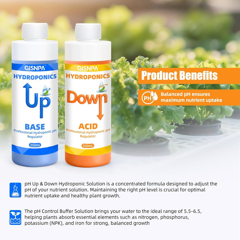 Ph down & Ph up for Hydroponics, Ph Control Kit for Hydroponic Nutrients – 250Ml