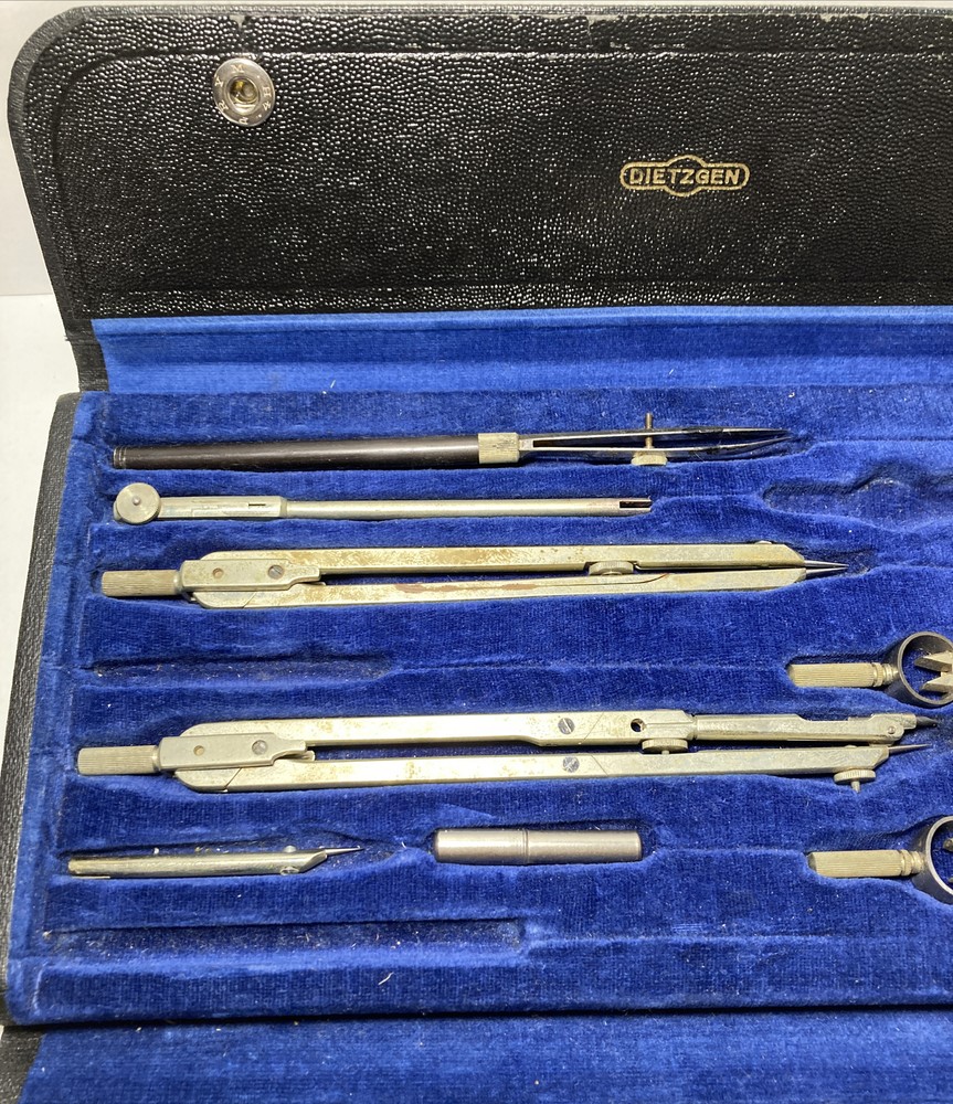 Vintage Dietzgen Drafting Tools Compass Set Germany US Zone Incomplete