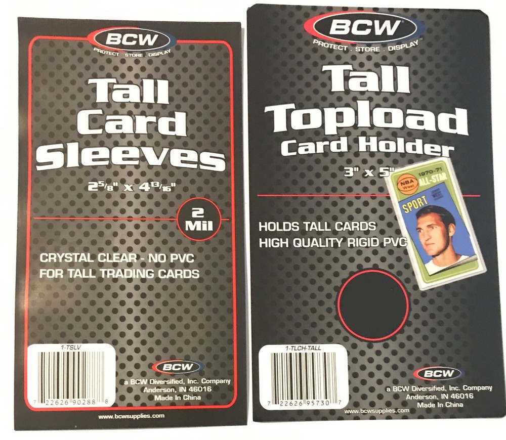 (5) BCW Tall Card Toploader and Sleeves Set in Loose Bag Flat Shipping !READ!Pls