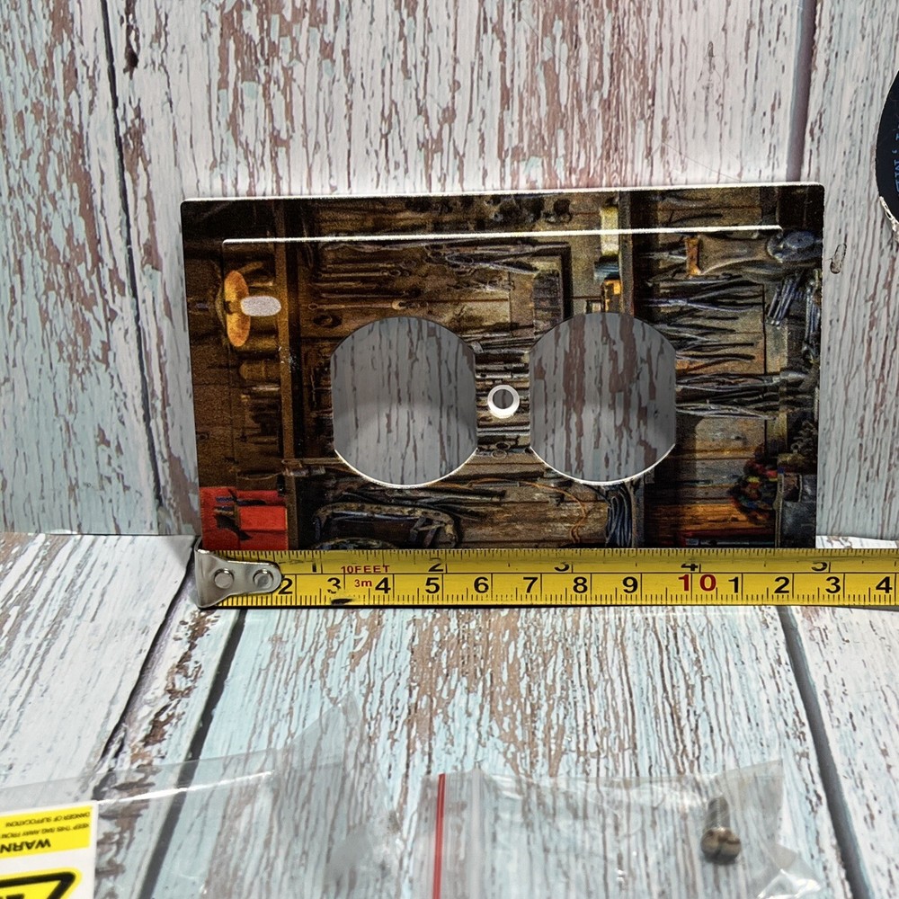 Rustic Tools,2 OutletsWall Switch Plate.NIP