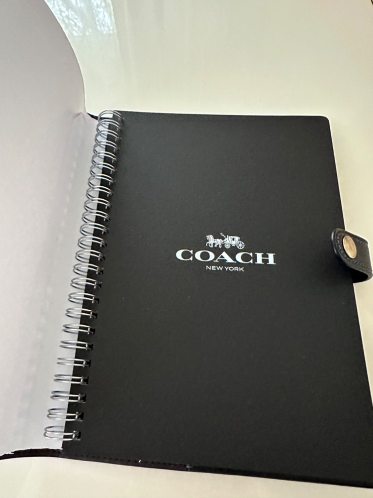 COACH NOTEBOOK CHERRIES CDB79 BLACK LEATHER NWT