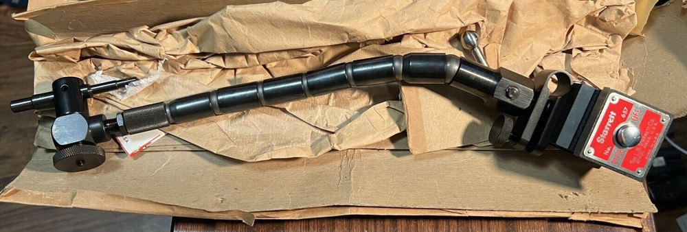 Starrett 657TW Magnetic Base with Flex-O-Post Fine Adjustment Indicator Holder