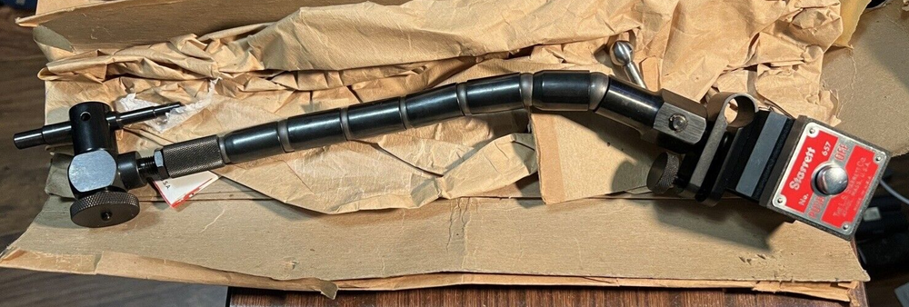 Starrett 657TW Magnetic Base with Flex-O-Post Fine Adjustment Indicator Holder