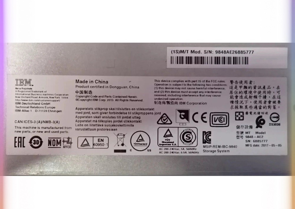 IBM FlashSystem V9000 Storage Enclosure 9848-AE2  No  Flash Module