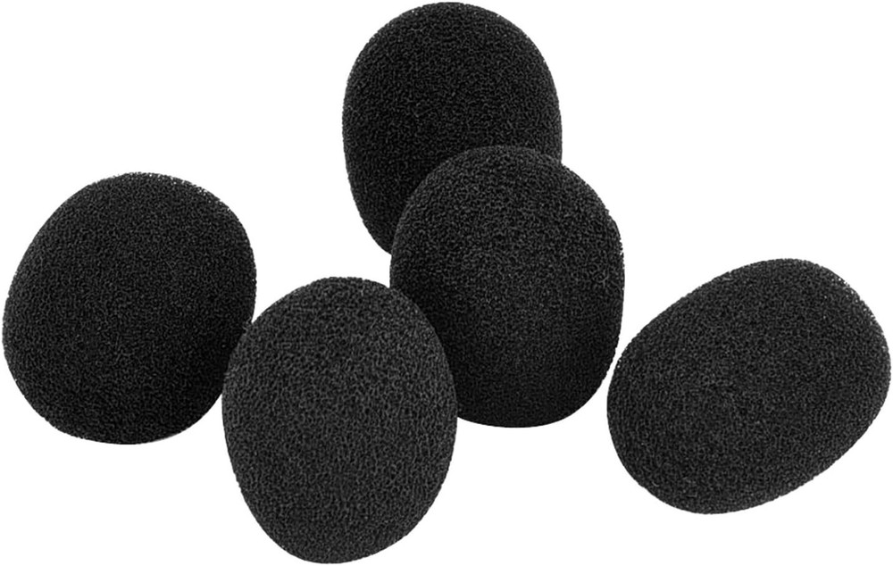 5 Pack Mini-size Lapel Headset Microphone Windscreen, Black
