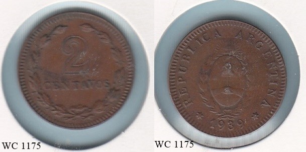 Argentina 2 Centavos 1939 Coin
