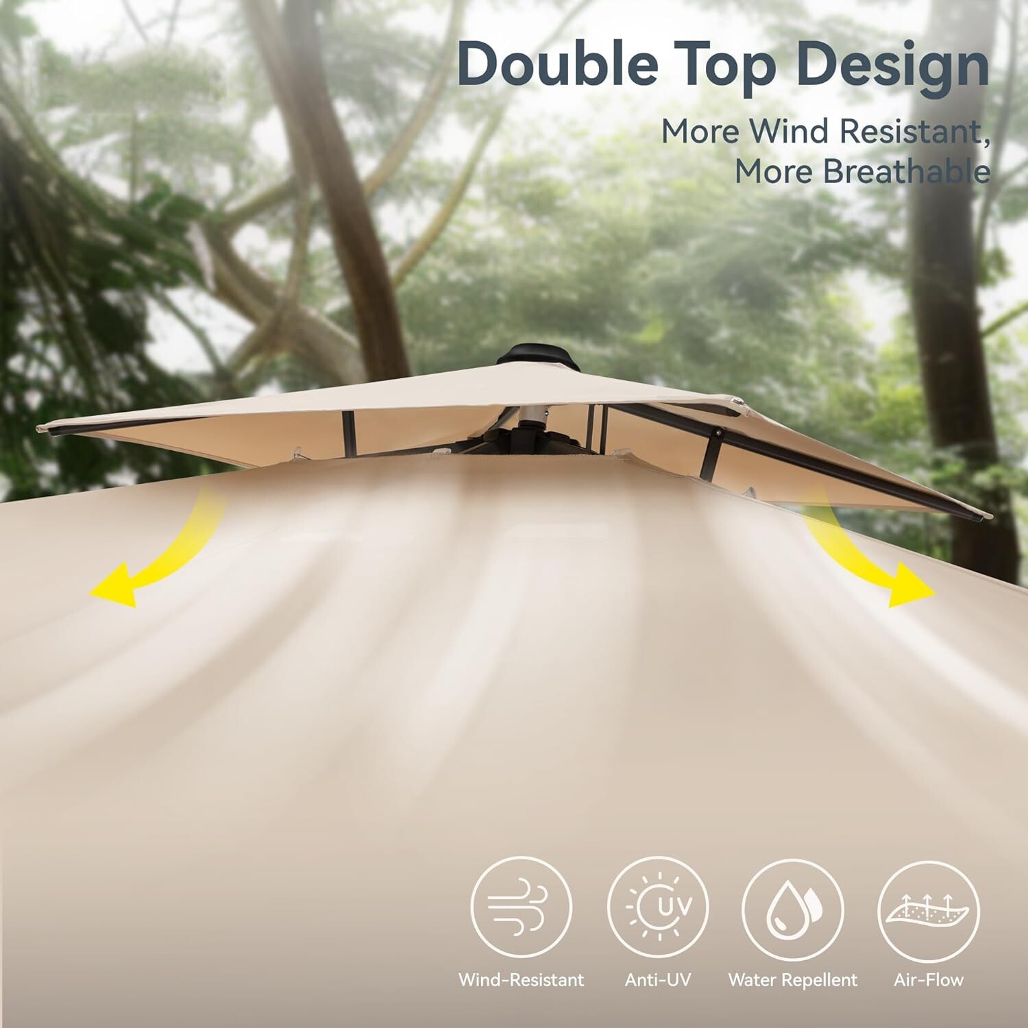 9x12 ft Cantilever Patio Umbrella Outdoor Large Square Umbrellas w/ 360°Rotation