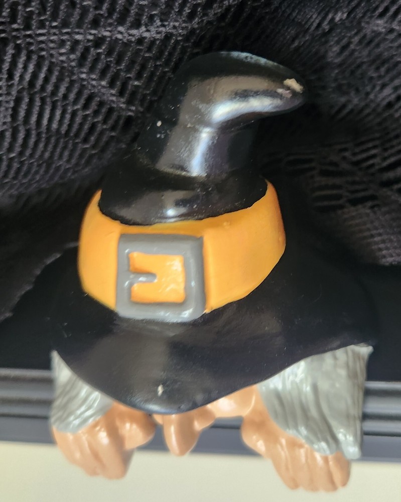 RARE Vintage 1982 Witch & Ghost Shelf Sitters, Handmade, Ceramic Bisque, EUC