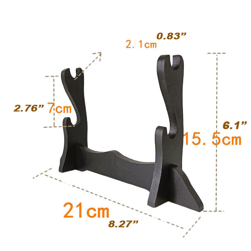 Two Tier Samurai Sword Katana Tanto Stand Holder Display Rack Black Bracket