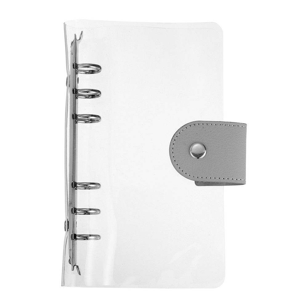 A6 Binder Cover, Soft PVC 6 Round Ring Clear Refillable Notebook, Silver Clip