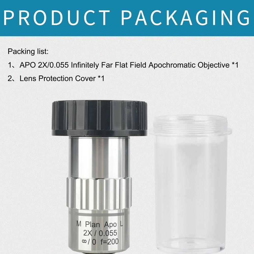 2X Infinite far Long Working Distance Metallographic Microscope objective