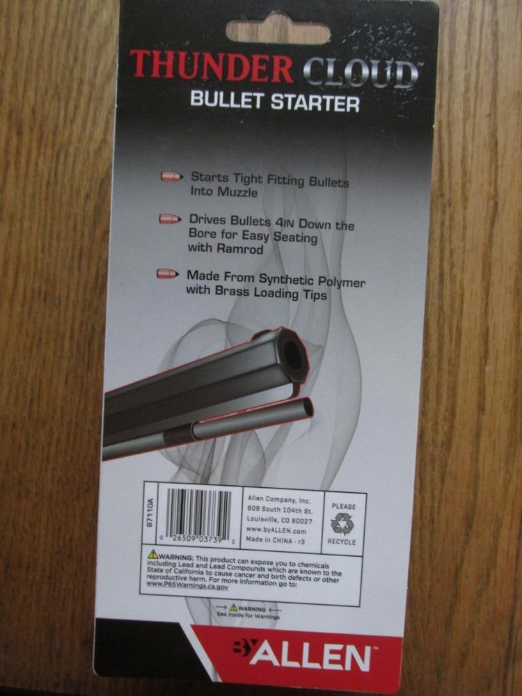 Thunder Cloud Bullet Starter - Allen #87110A - NEW In Pkg - Muzzleloader Tool