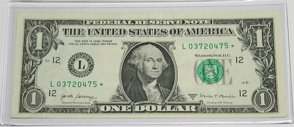 ⭐🔥 2017A $1 STAR NOTE 💥 OVER-INKED + PINHOLE ERROR! 🔥 640K RUN 💵
