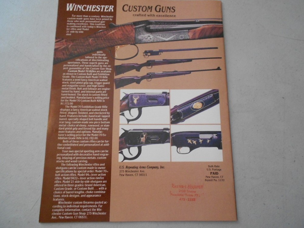 Winchester Sporting Arms Firearms Catalog 1989