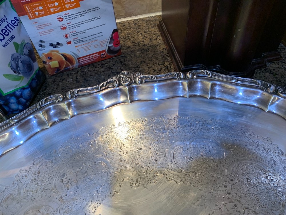 Gorham LARGE 26" Silver Plate Tray Model 1607 Rosewood Pattern
