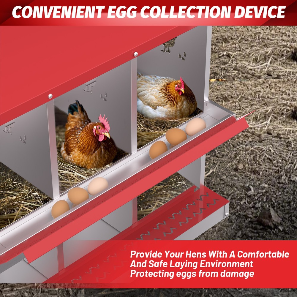 10 Holes Chicken Nesting Box, Metal Chicken Nesting Boxes, with Bracket Legs