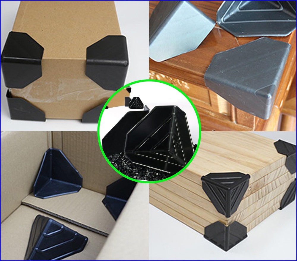 80 Pack Shipping Box Corner Protectors Plastic Packaging Edge Black
