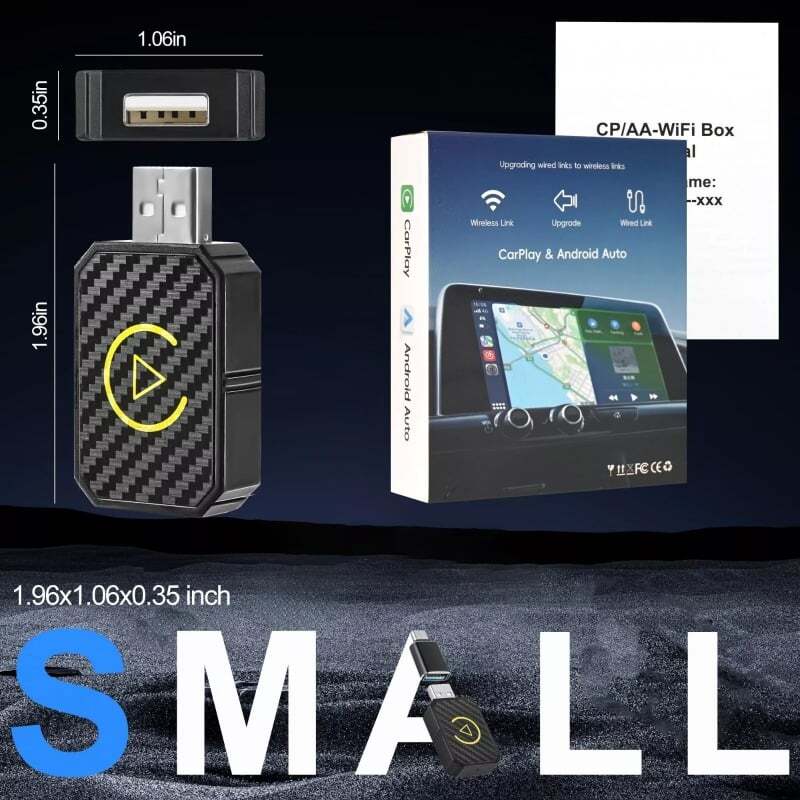 2026 Mini Apple Carplay Adapter 2IN1 Wireless Carplay & Android Auto