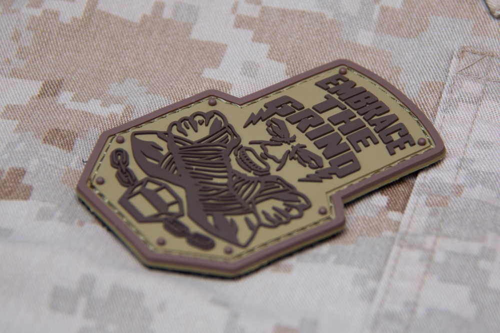 Embrace The Grind PVC Morale Patch Multicam Mil Spec Monkey Design