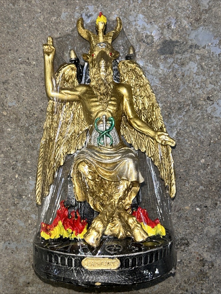 Baphomet Statue Gold With Trone (separate) 9.5in