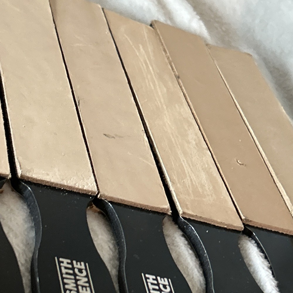 Blacksmith Experience Double Sided Leather Strop Paddle Knife Sharpener LOT 7