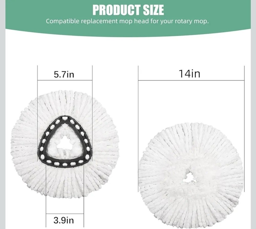 10 Pack Spin Mop Replacement Heads, 100% Microfiber Spin Mop Head