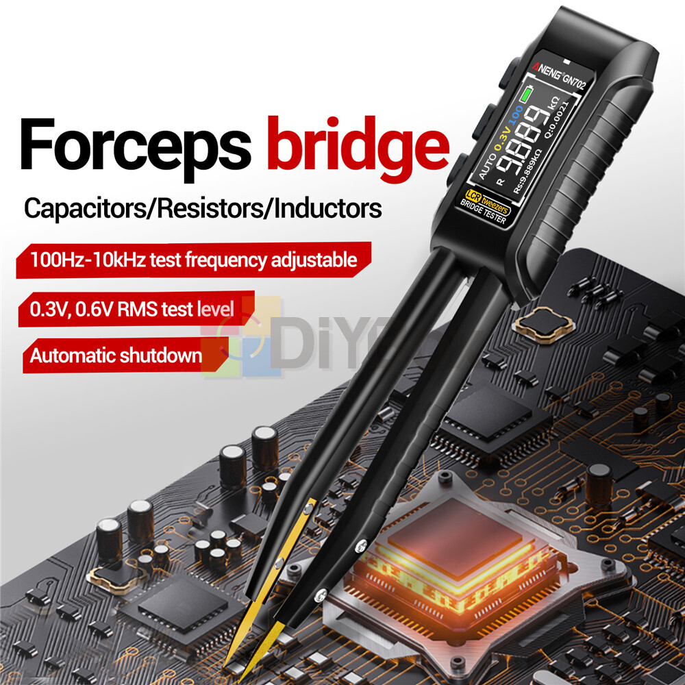 GN702 LCR Smart Forceps Digital Bridge Meter Resistor Capacitor Inductor Test